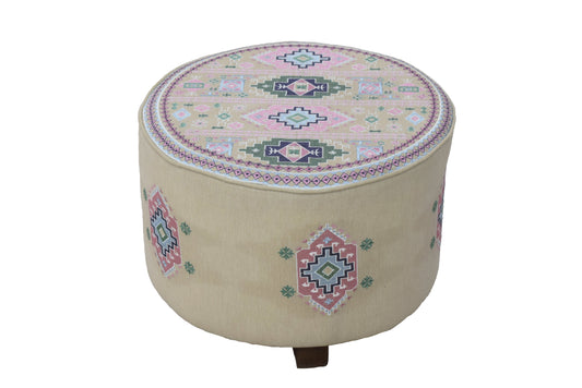 Stool with Floor Cushion & Pillow Set