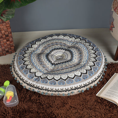 Stool with Floor Cushion & Pillow Set