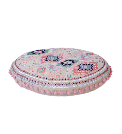 Stool with Floor Cushion & Pillow Set