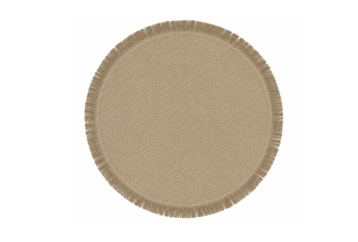Alfombra Redonda de Yute Con Base Antideslizante IC18594 Natural