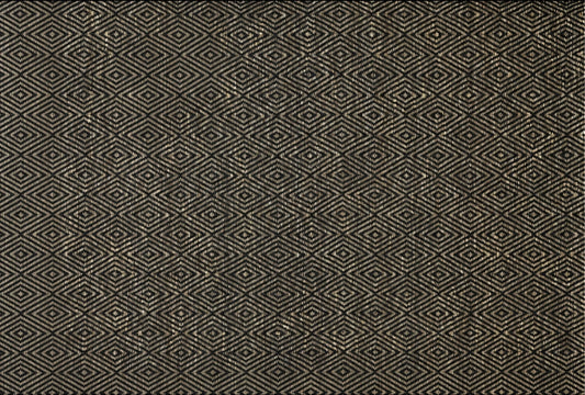 Alfombra de Yute y Algodón con Patrón de Diamante y Borde IC17879 Negro