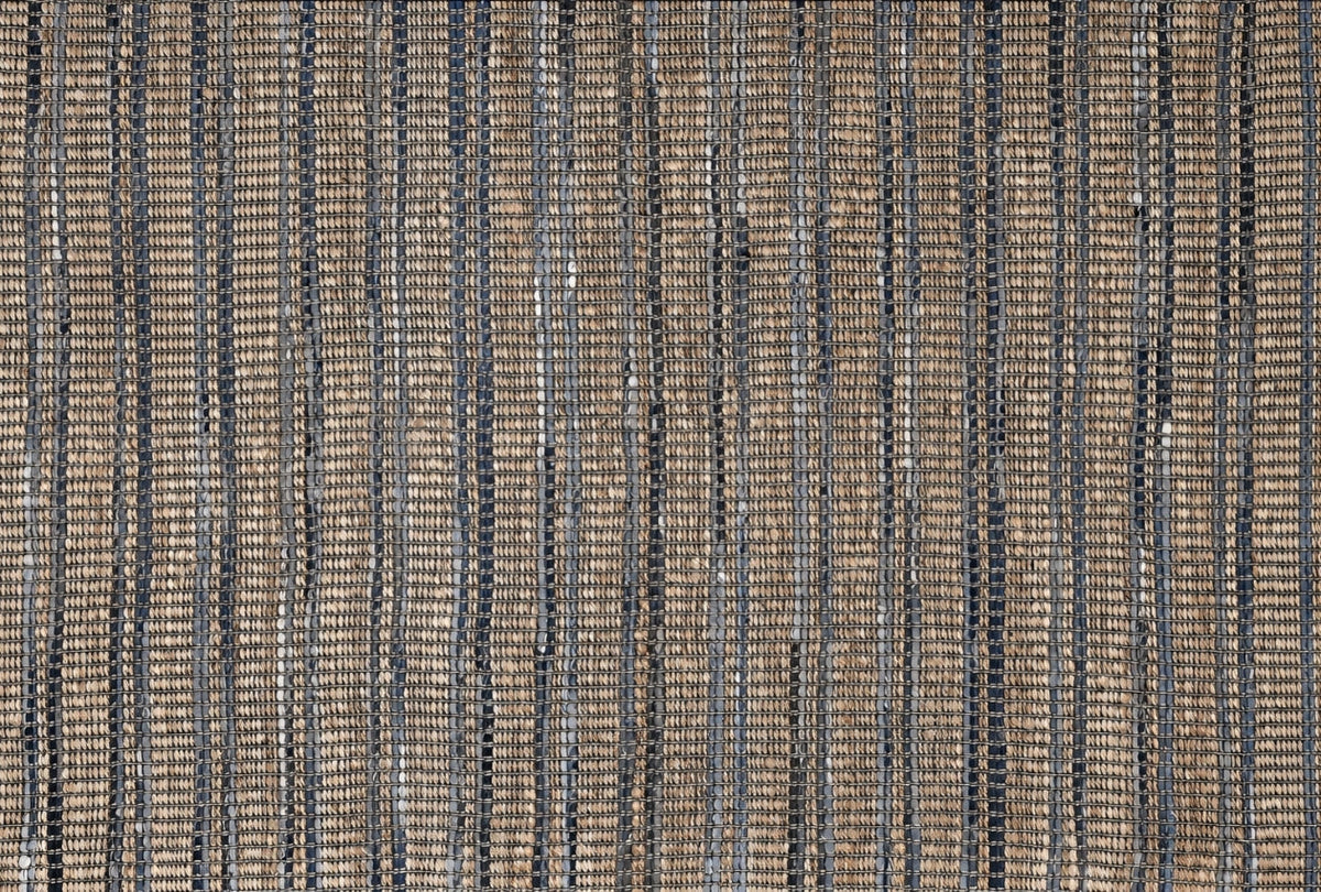 Alfombra de Denim y Yute Sarkanda Borde Acabado IC16044 Azul