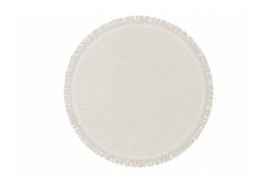 Alfombra Redonda de Yute Con Base Antideslizante IC18597 Blanco