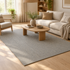 Alfombra de pasto marino IC18024 grises/plateado en una sala de estar escandinava