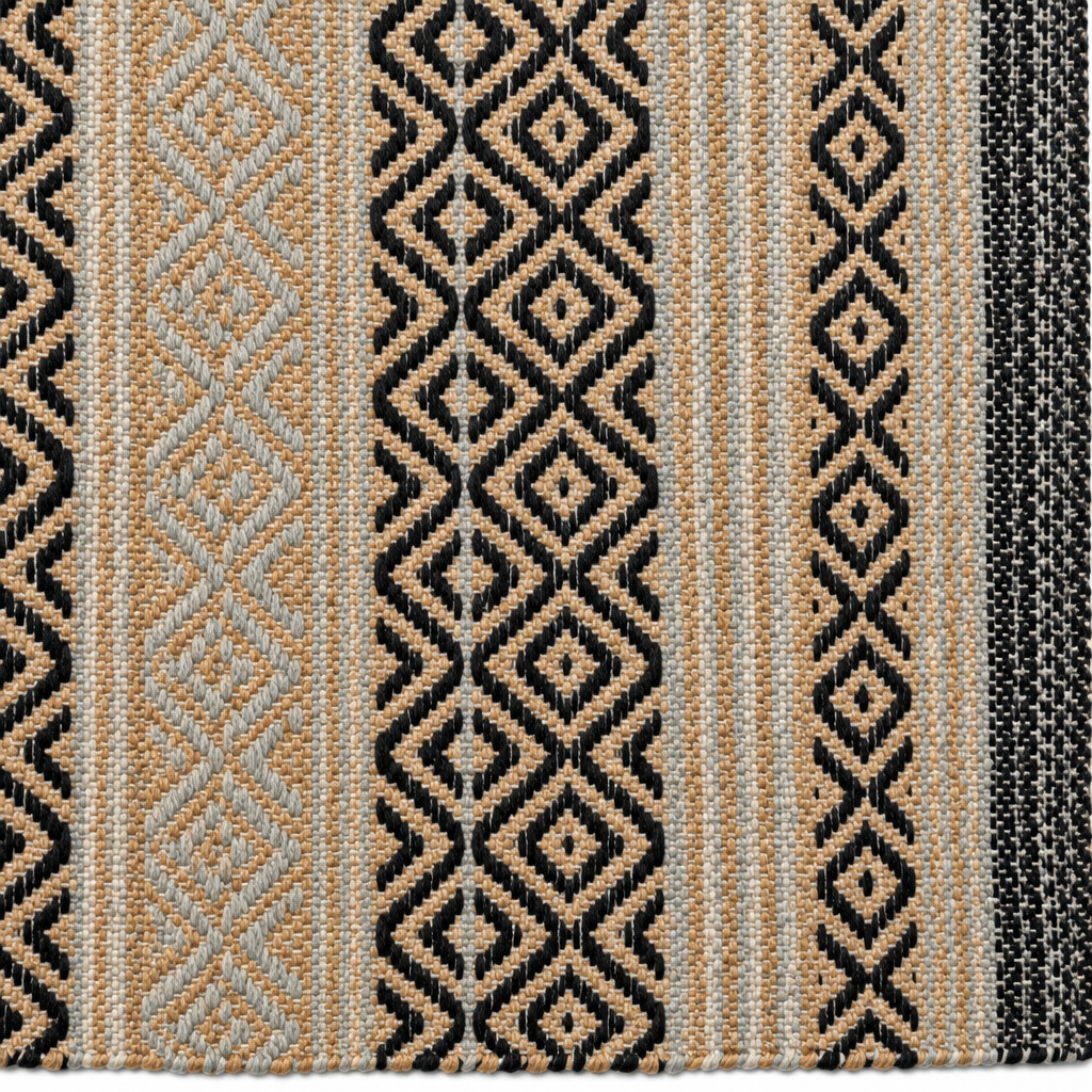 Alfombra Kilim de Algodón Borde Acabado IC15034 Azul