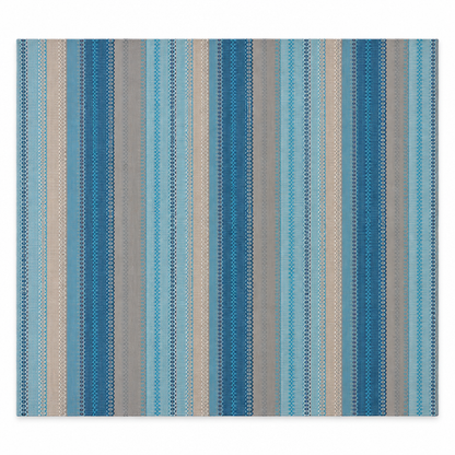 IC13516 Blue Cotton Kilim Rug with Non-Slip Backing