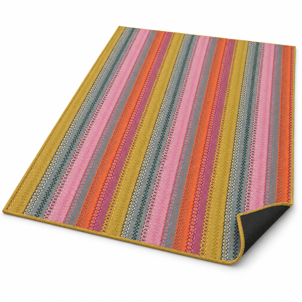 Alfombra Kilim de Algodón Con Base Antideslizante IC12325 Multicolor
