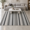 Alfombra Kilim de Algodón Con Base Antideslizante IC13809 Grises/Plateado