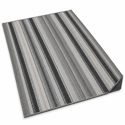 Alfombra Kilim de Algodón Con Base Antideslizante IC13809 Grises/Plateado