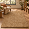 Natural braided jute rug in a reading area