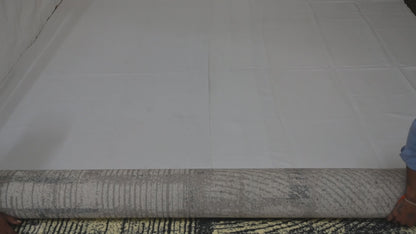 Alfombra Moderna con Textura – Gris y Crema