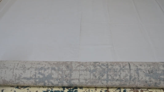 Alfombra Moderna con Diseño de Cuadros – Azul y Beige