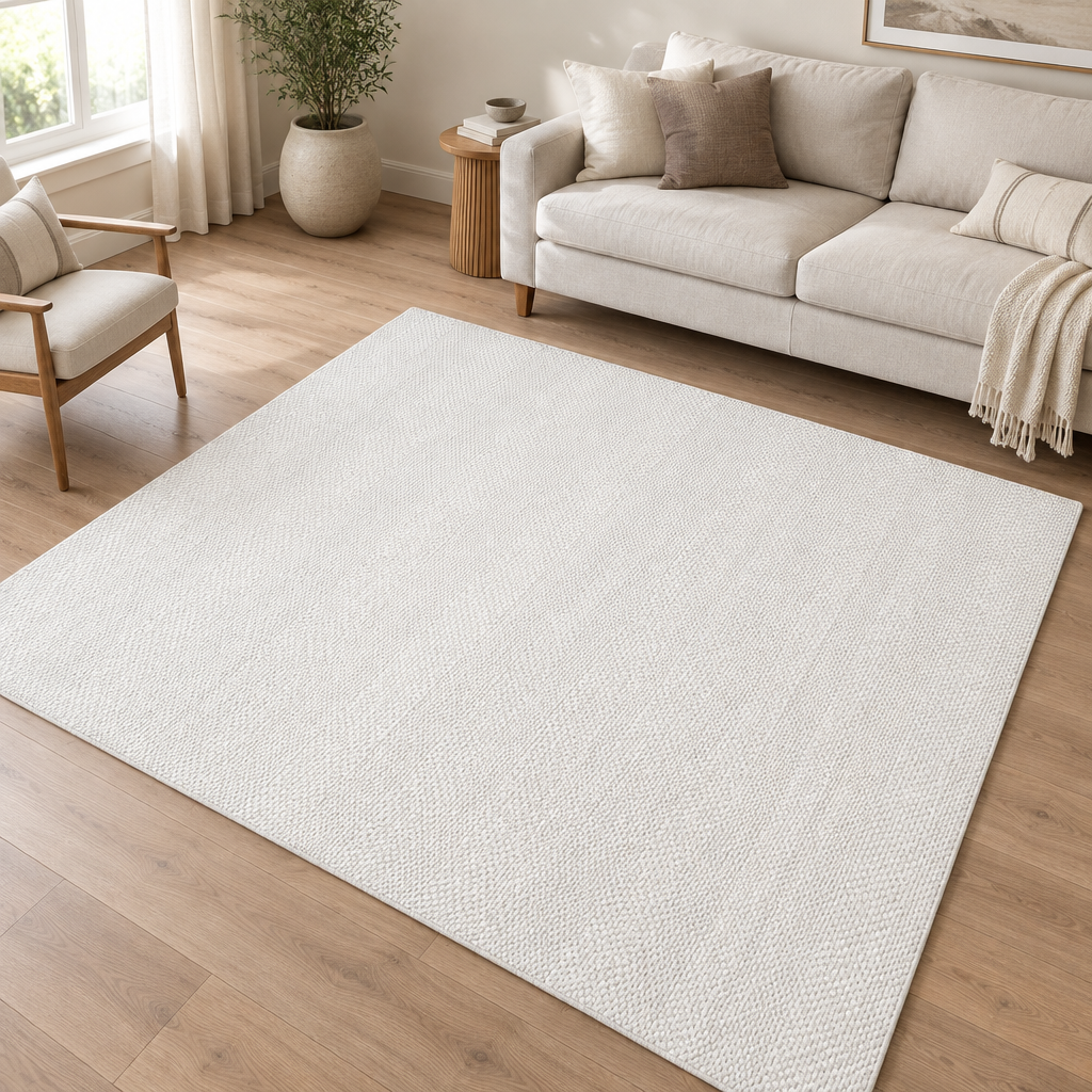 Rug in a naturally lit living room